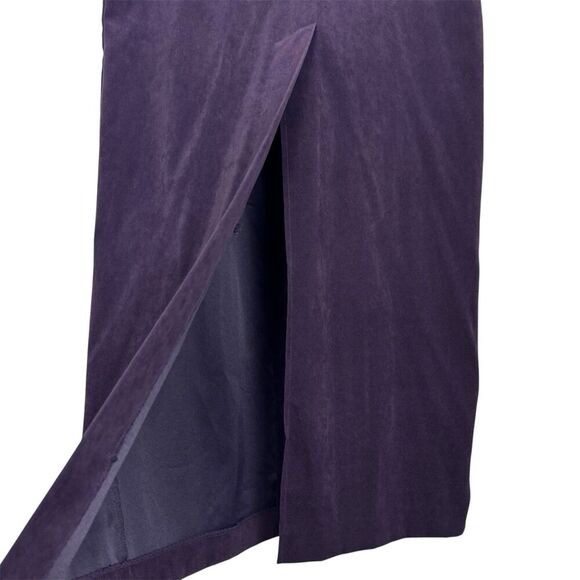 Vintage Express Faux Suede Midi Skirt Size 11/12 Center Front Slit Boho Western - Picture 3 of 8